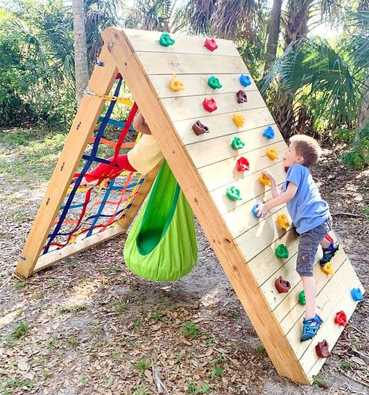 Wooden A Frame Climbing Wall