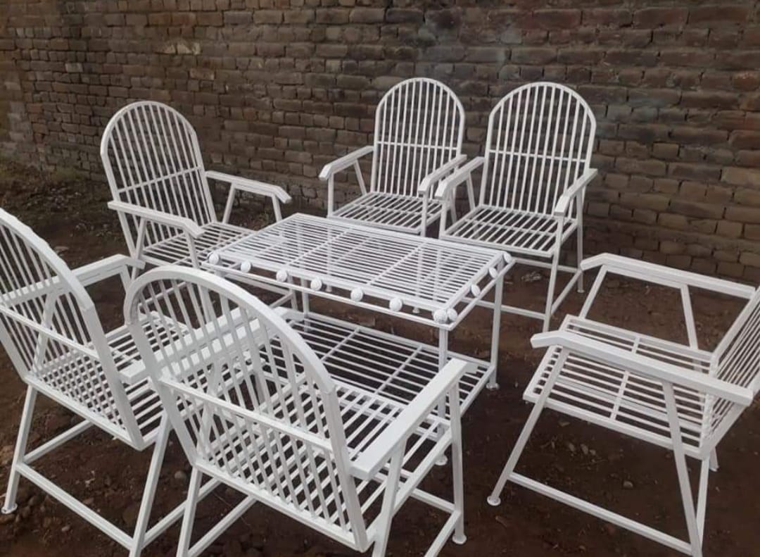 White Metal Garden Dining Set