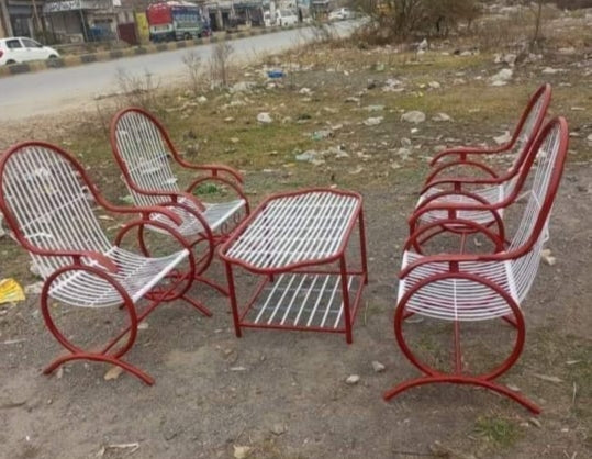 Red Metal Garden Dining Set