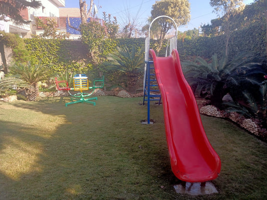 Red Curved Outdoor Playground Slide