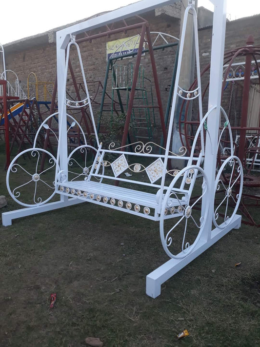 White Decorative Metal Garden Swing