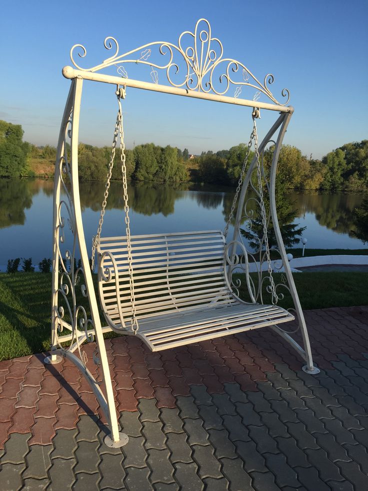 White Ornate Garden Swing