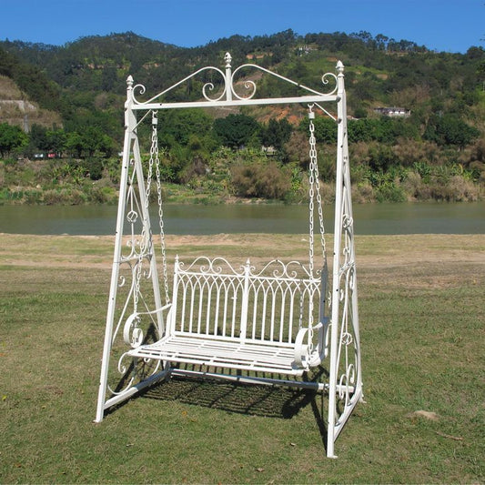 White Arch Top Garden Swing