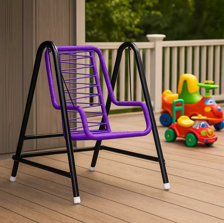 Purple Rope Outdoor Rocking Chair