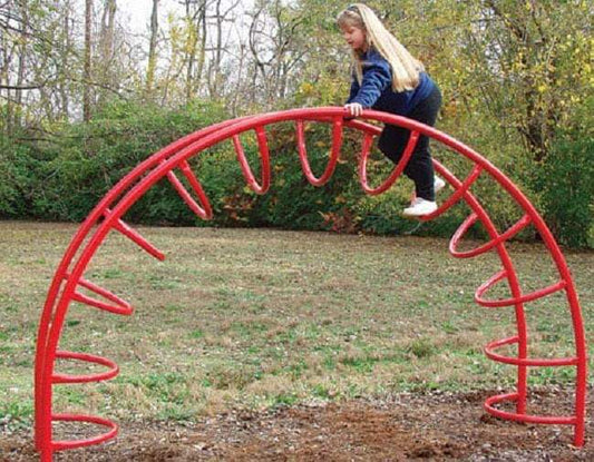 Red Curved Playground Climbing Arch