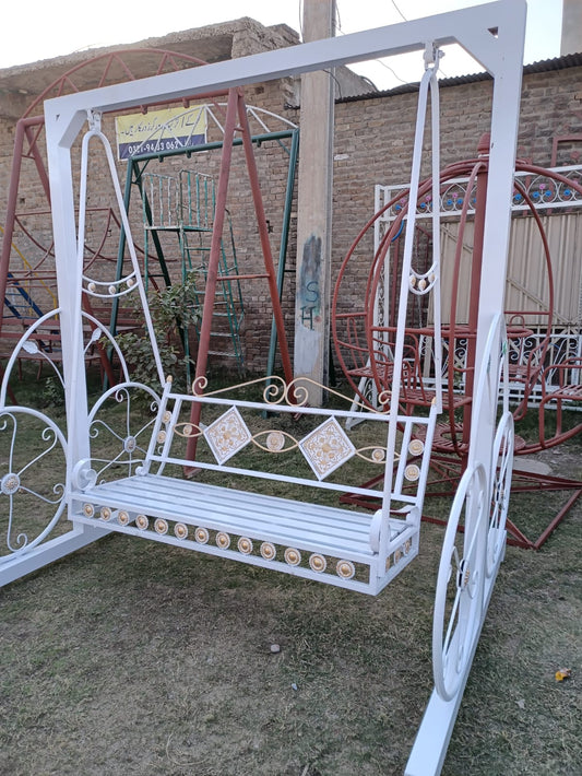White Decorative Metal Garden Swing