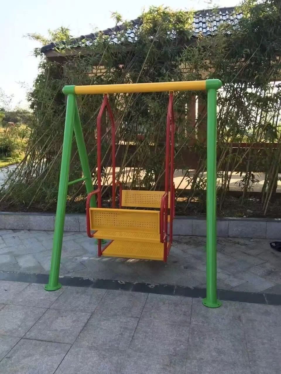 Double Seat Metal Swing