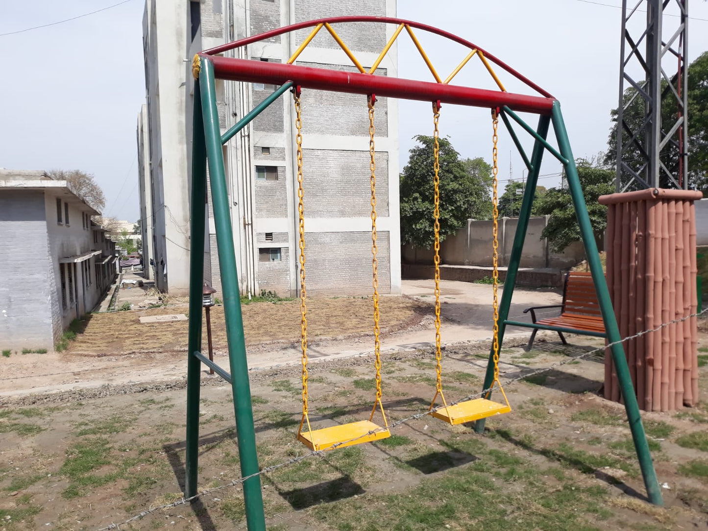 Double Flat Seat Playground Swing